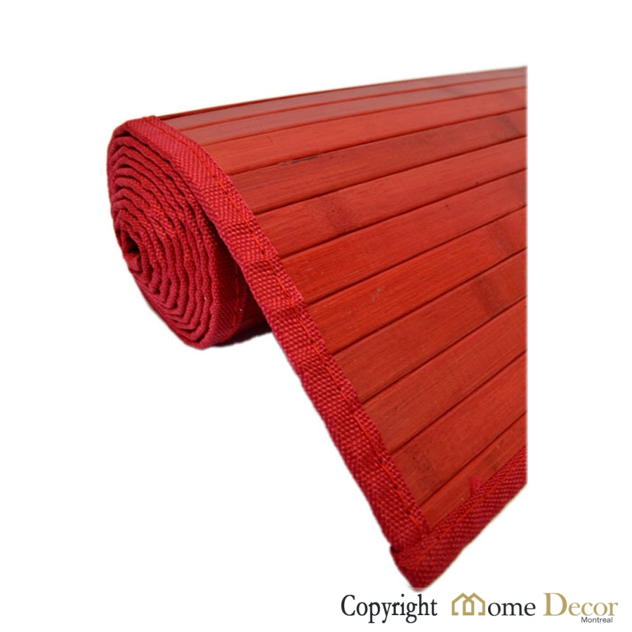 Tapis bambou rouge - couleur : rouge - t